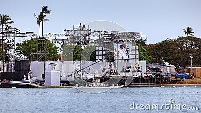 Performers Stage Lantern Floating Ceremony Honolulu 2018 Editorial Stock Photo